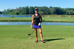 Kim Slattery playing golf