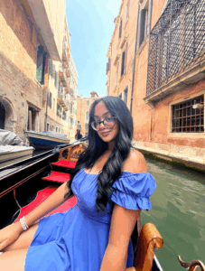 Musician Abi Titus before her ICL surgery